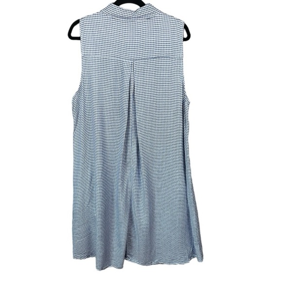 Max Studio Sleeveless Blue White Gingham Shirt Dress Women's Size XL - Picture 3 of 11